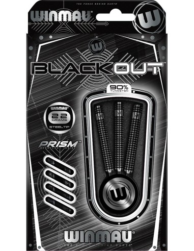 Winmau Blackout steel tip darts 22gr