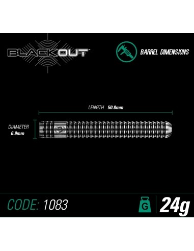 Smiginio strėlytės Winmau Blackout Steel Tip 24 g