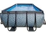 EXIT Stone pool 400x200 cm with sand filter pump - grey Framed pool Rectangular 7020 L