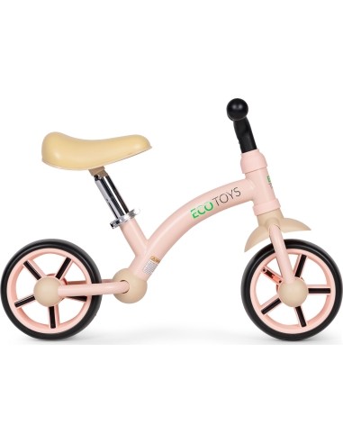 Vaikiškas triratukas EVA ratais ir reguliuojama sėdyne, rožinis, ECOTOYS
