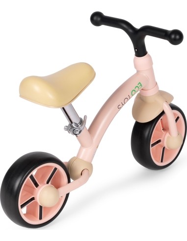 Vaikiškas triratukas EVA ratais ir reguliuojama sėdyne, rožinis, ECOTOYS