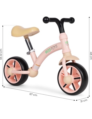 Children's cross-country bicycle EVA wheels saddle adjustment pink ECOTOYS