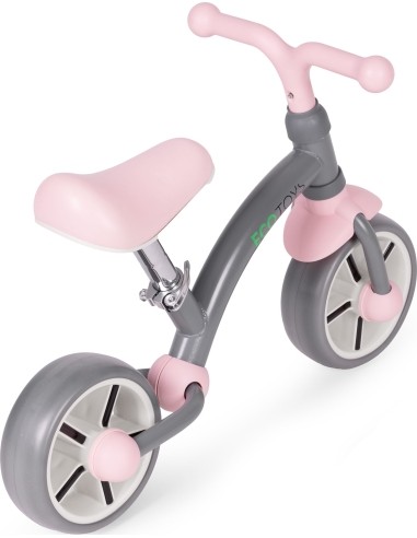 Vaikiškas triratukas ECOTOYS su EVA ratais ir reguliuojama sėdyne, pilkas