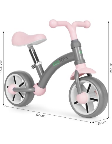 Children's cross-country bicycle EVA wheels saddle adjustment grey ECOTOYS