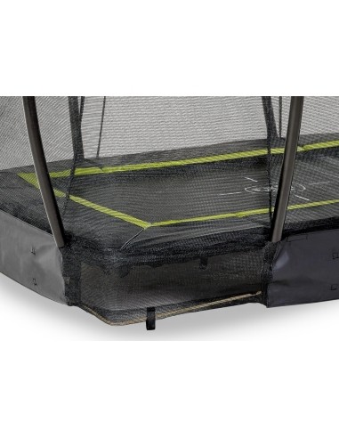 EXIT Silhouette ground trampoline 153x214cm with safety net - black
