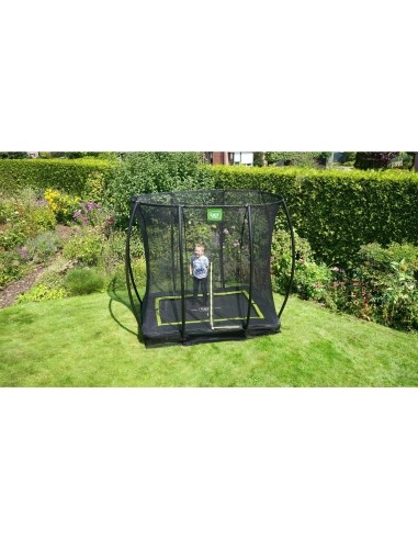 EXIT Silhouette ground trampoline 153x214cm with safety net - black