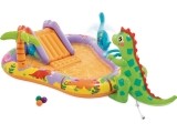 Inflatable pool for children water playground 201x157x69 cm slide fountain dinosaur INTEX 56139