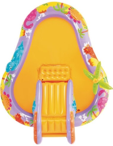 Inflatable pool for children water playground 201x157x69 cm slide fountain dinosaur INTEX 56139