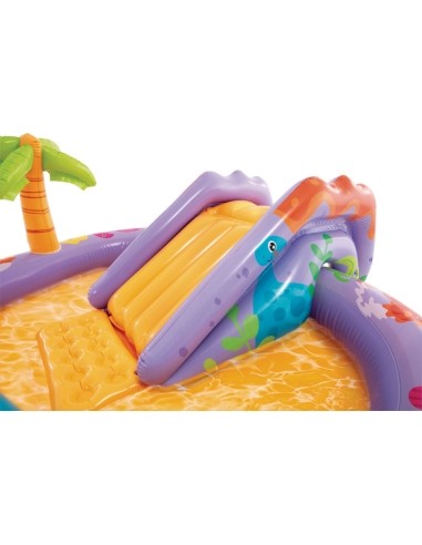 Inflatable pool for children water playground 201x157x69 cm slide fountain dinosaur INTEX 56139