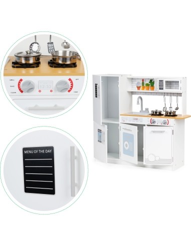 Wooden Kids Kitchen with Pots Eco Toys