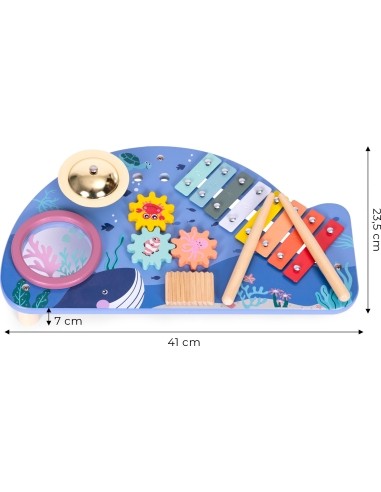 Instrument table music table dulcimer cymbal percussion cymbal grater marine theme ECOTOYS