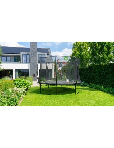 EXIT Silhouette trampoline ø244cm - black Outdoor Round Coil spring Above ground trampoline