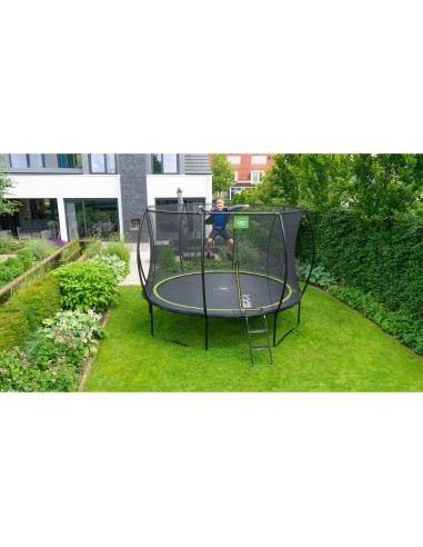 EXIT Silhouette trampoline ø244cm - black Outdoor Round Coil spring Above ground trampoline