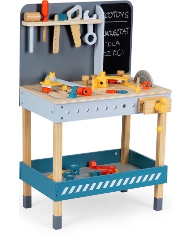 Wooden workshop with tools - 47 el. Ecotoys