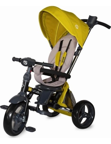 Triratis vaikiškas vežimėlis Coccolle Velo - Geltona