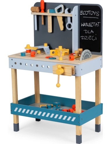 Wooden workshop with tools - 47 el. Ecotoys