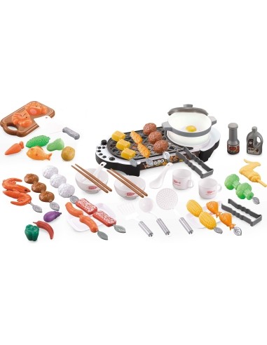 Mini grill ECOTOYS with kitchen accessories for children
