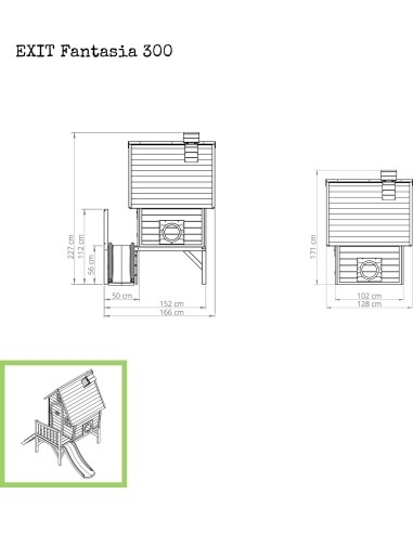 EXIT Fantasia 300 wooden playhouse - green