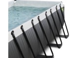 EXIT Black Leather pool 400x200x100cm with sand filter pump - black