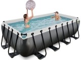 EXIT Black Leather pool 400x200x100cm with sand filter pump - black