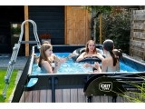 EXIT Black Leather pool 400x200x100cm with sand filter pump - black
