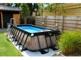EXIT Black Leather pool 400x200x100cm with sand filter pump - black