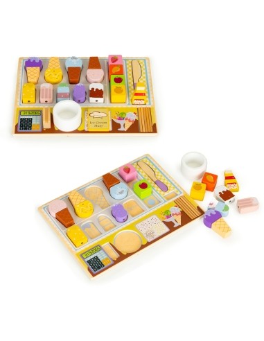 Wooden board ice cream maker set for kids