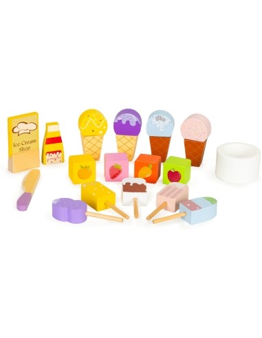 Wooden board ice cream maker set for kids