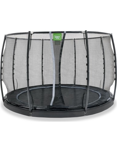 EXIT Dynamic ground level trampoline ø305cm with safety net - black