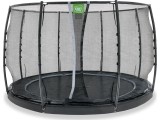 EXIT Dynamic ground level trampoline ø305cm with safety net - black