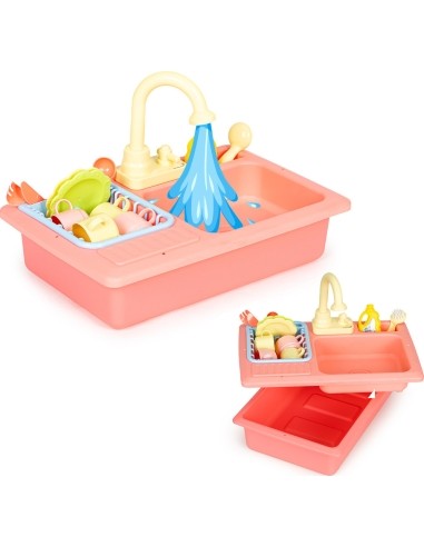 Sink sink with tap filled with water 12 accessories children's toy