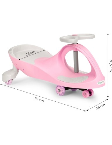 Gravity ride vehicle for kids LED wheels pink ECOTOYS