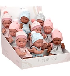 Elegant baby dolls with hats, 26 cm