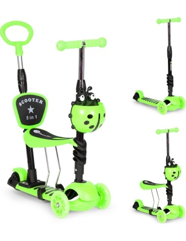 Led 5in1 ladybug balance tricycle scooter