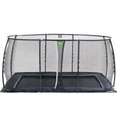EXIT Dynamic ground level trampoline 244x427cm with safety net - black