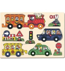 Medinė dėlionė Transportas , 2+