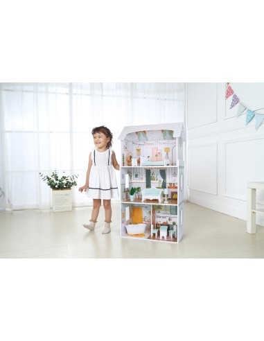 Alice doll house 3 floors 4 rooms set of 9 furniture ECOTOYS