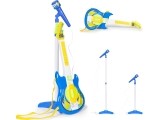 Electric guitar set microphone tripod for kids mp3 - blue
