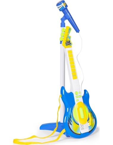 Electric guitar set microphone tripod for kids mp3 - blue