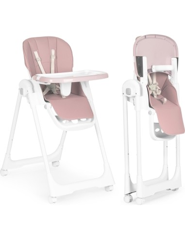 Feeding chair height adjustment eco leather straps double tray