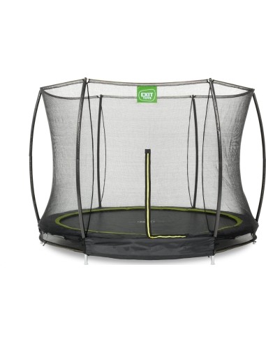 EXIT Silhouette ground trampoline ø305cm with safety net - black Outdoor Round Coil spring Sunken trampoline