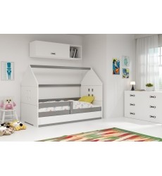 Bed for Children HOUSE 1 - White-Grey, Single, 160x80cm