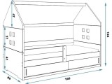 Bed for Children HOUSE 1 - White-Grey, Single, 160x80cm