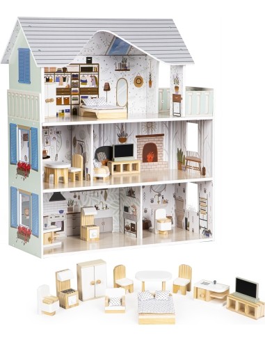 Lėlių namas su baldais Ecotoys Emma Residence