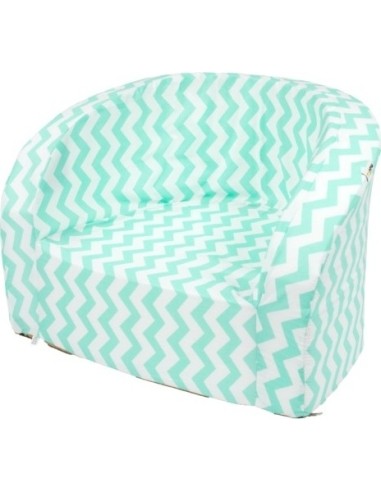 Armchair Misioo Smart - Mint & White Zigzag
