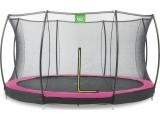 EXIT Silhouette ground trampoline ø366cm with safety net - pink Outdoor Round Coil spring Sunken trampoline