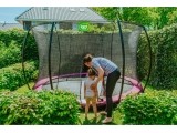 EXIT Silhouette ground trampoline ø366cm with safety net - pink Outdoor Round Coil spring Sunken trampoline