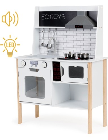 Wooden kitchen for kids + sounds lights ECOTOYS