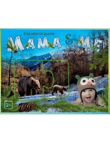 Educational puzzle Mama & me, Wild animals, 2+
