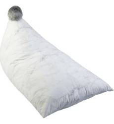 Pouf Bag Misioo - White Marble/Grey Pom Pom